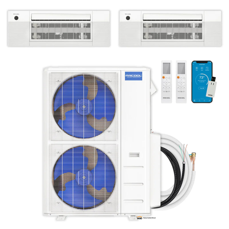 MRCOOL DIY Multi Zone 5th Gen 55K BTU Dual Zone Mini-Split with Ceiling Cassettes 9K + 12K System