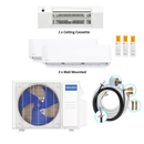 MRCOOL DIY 5th Gen Multi-Zone 3-Zone 27,000 BTU 23 SEER2 (9K Wall Mount + 9K Wall Mount + 12K Ceiling Cassette) Ductless Mini-Split Air Conditioner and Heat Pump