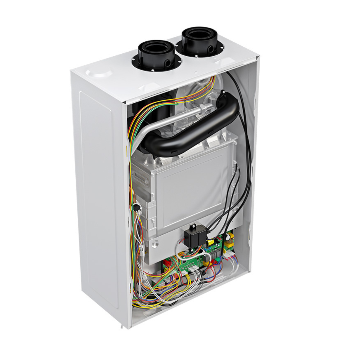 MRCOOL tankless water heater back right view with panel removed