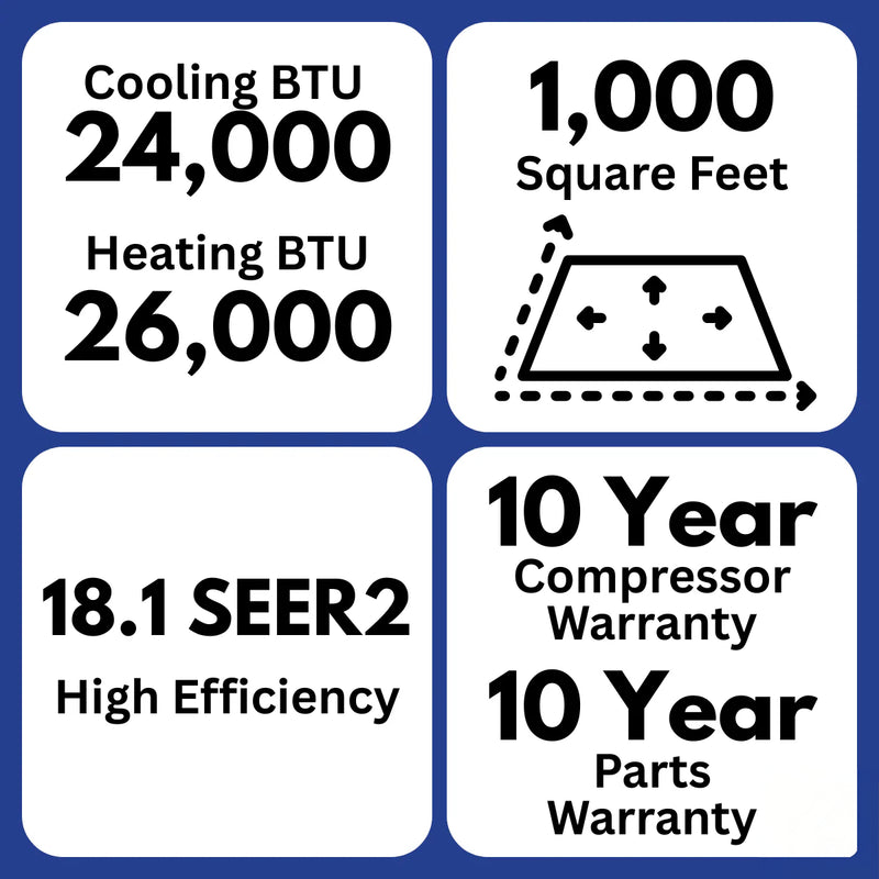 MRCOOL VersaPro 24,000 BTU 2 Ton 18.1 SEER2 Central Ducted Heat Pump System - 2nd Gen