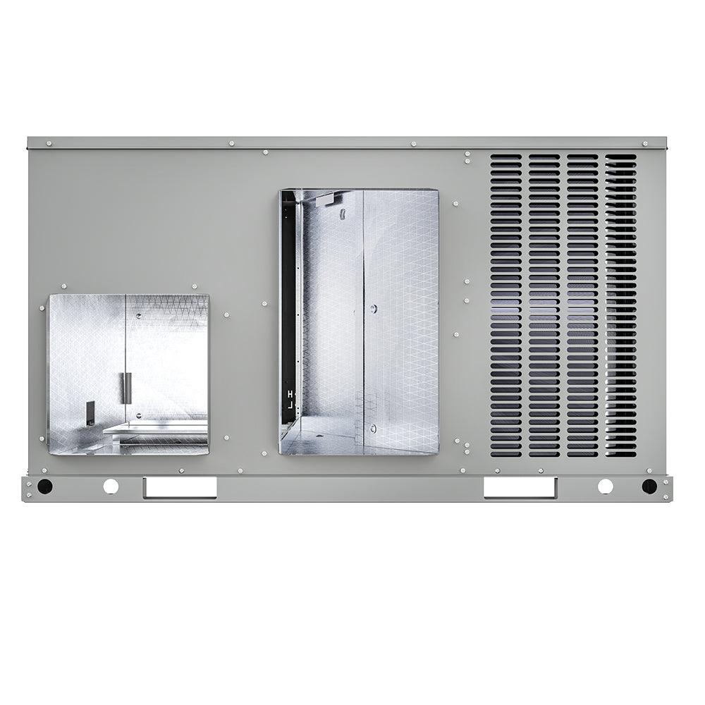 Back of MRCOOL VersaPro 5 Ton 60,000 BTU 13.4 SEER2 Central Ducted Heat Pump Package Unit - Horizontal