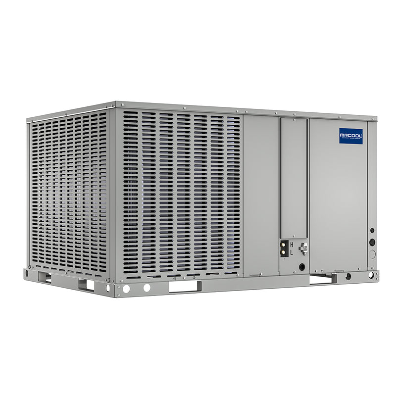 Front Angle of MRCOOL VersaPro 5 Ton 60,000 BTU 13.4 SEER2 Central Ducted Heat Pump Package Unit - Horizontal