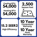 MRCOOL VersaPro 60,000 BTU 5 Ton 15.2 SEER2 Central Ducted Heat Pump System - 2nd Gen