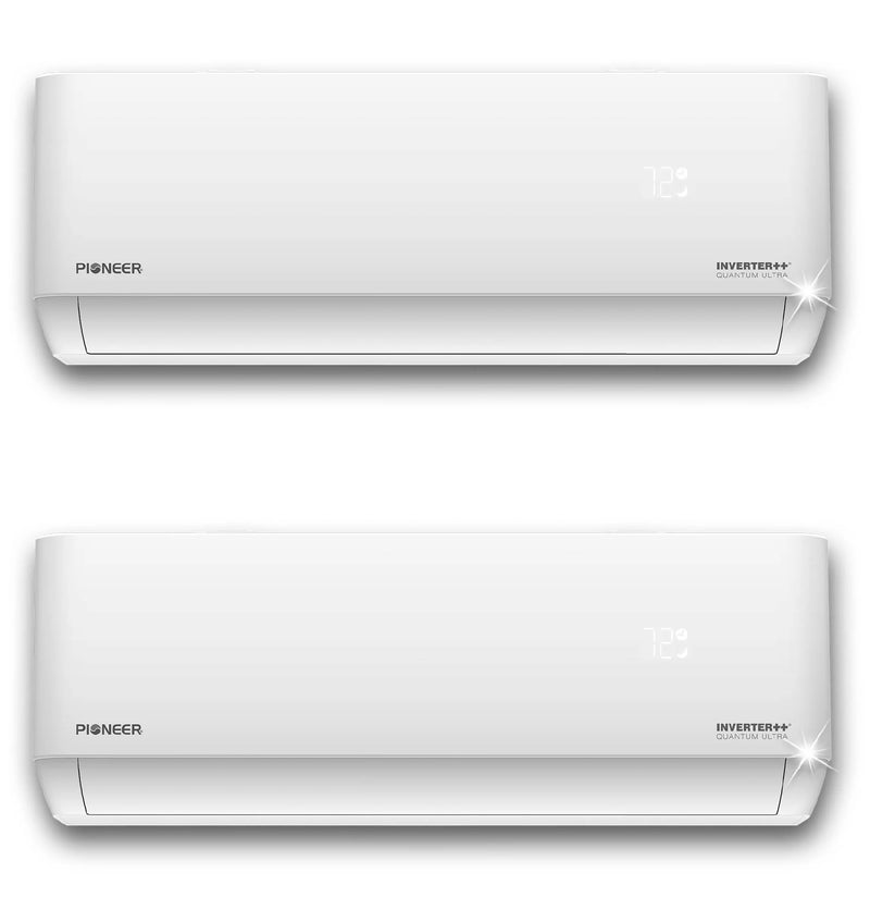 Pioneer 18,000 BTU 1.5-Ton Quantum Ultra 24 SEER2 Energy-Star 2 Zone Heat Pump 230V Air Handlers