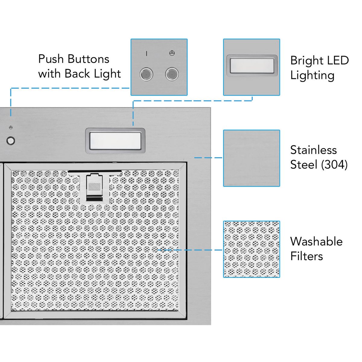 Victory 36-Inch 600 CFM Insert Range Hood in Stainless Steel