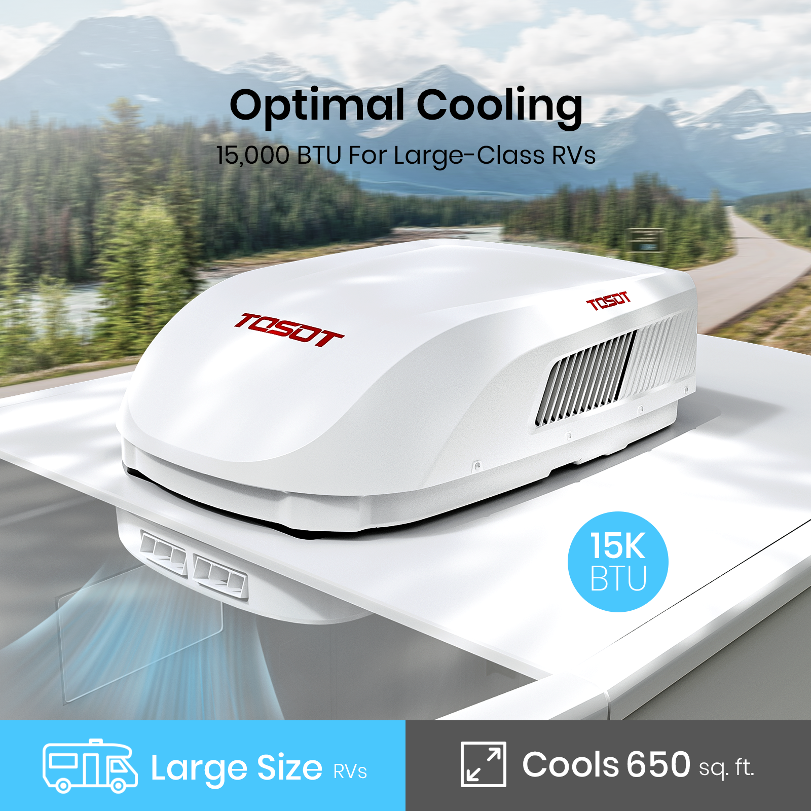 TOSOT 16,000 BTU RV Air Conditioner with Heat Pump