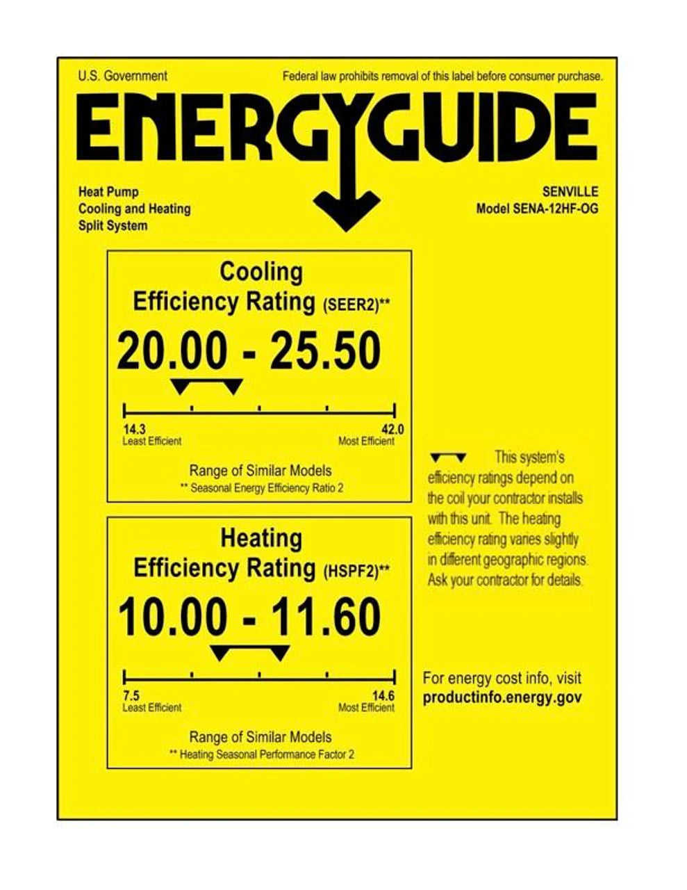 Senville AURA 12,000 BTU Single Zone Ductless Mini Split - 230V - 25.4 SEER2 - Energy Star