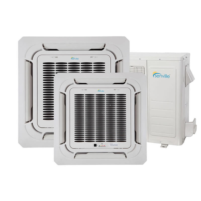 Senville AURA 27,000 (12K+12K) BTU 23 SEER2 Ceiling Cassette 2 Zone Ductless Mini Split - Energy Star - 230V