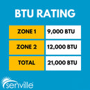 Senville AURA 18,000 BTU (9K + 12K) Dual Zone Mini Split Air Conditioner - 230V