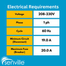 Senville 18,000 BTU 20 SEER2 Square Ceiling Cassette Air Conditioner - Heat Pump