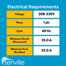Senville AURA 24,000 BTU Ceiling Cassette Single Zone Ductless Mini Split - 230V - 20.7 SEER2 - Energy Star