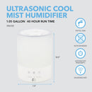 1.05 Gallon Top-Fill Ultrasonic Cool Mist Humidifier with Aromatherapy Function and Color-Changing Night Light