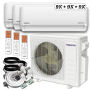Pioneer Triple Split 27000 BTU 2.25-Ton Quantum Ultra Wi-Fi 24 SEER2 Energy-Star Multi (3) Zone Wall Mount Air Conditioner Heat Pump 230-Volt