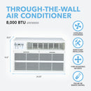 8,000 BTU 115V High-Efficiency Through-the-Wall Air Conditioner with Remote Control