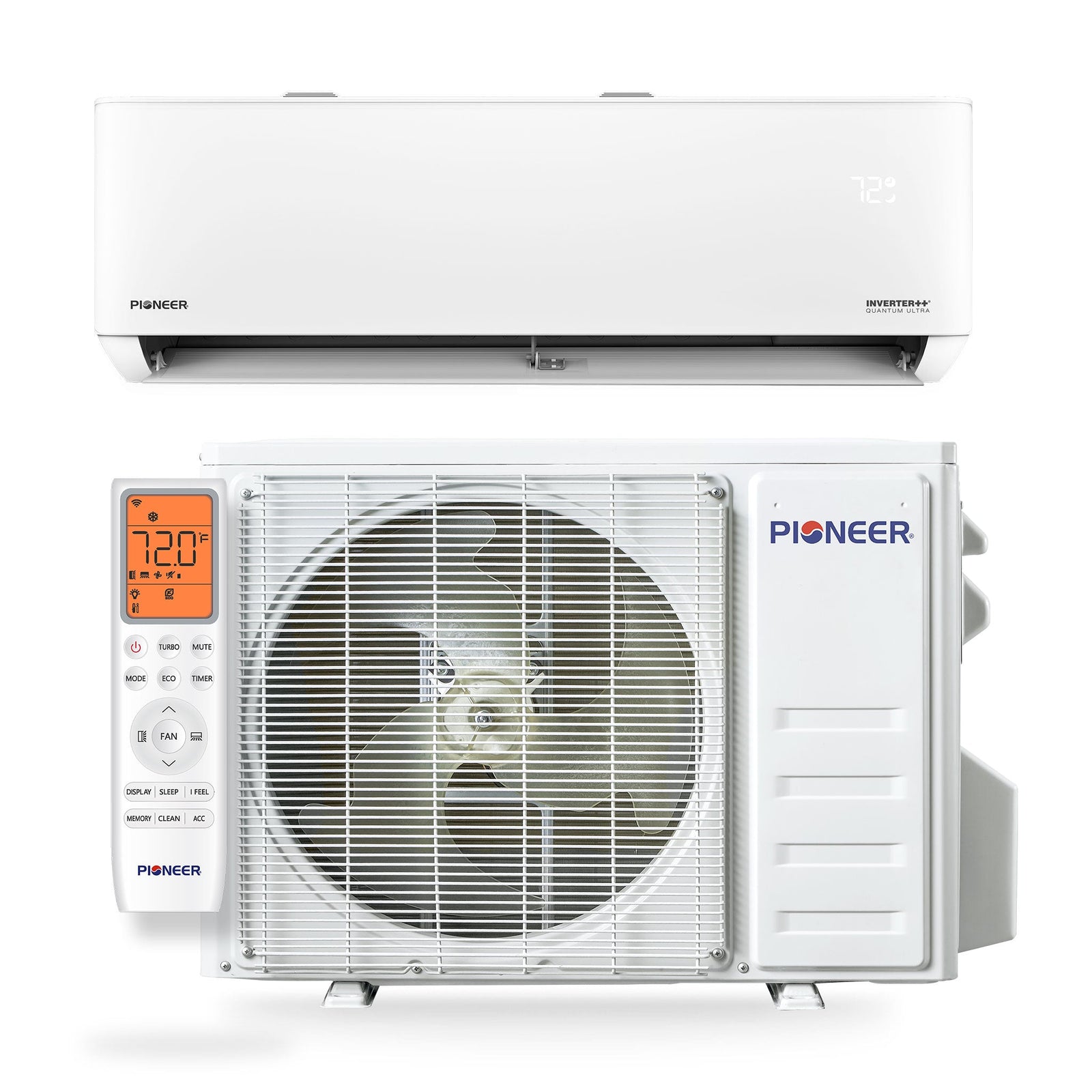 Pioneer® Quantum Ultra™ 9,000 BTU 23 SEER2 230V High-Wall Ductless Energy-Star Mini-Split Air Conditioner Inverter Heat Pump Full Set