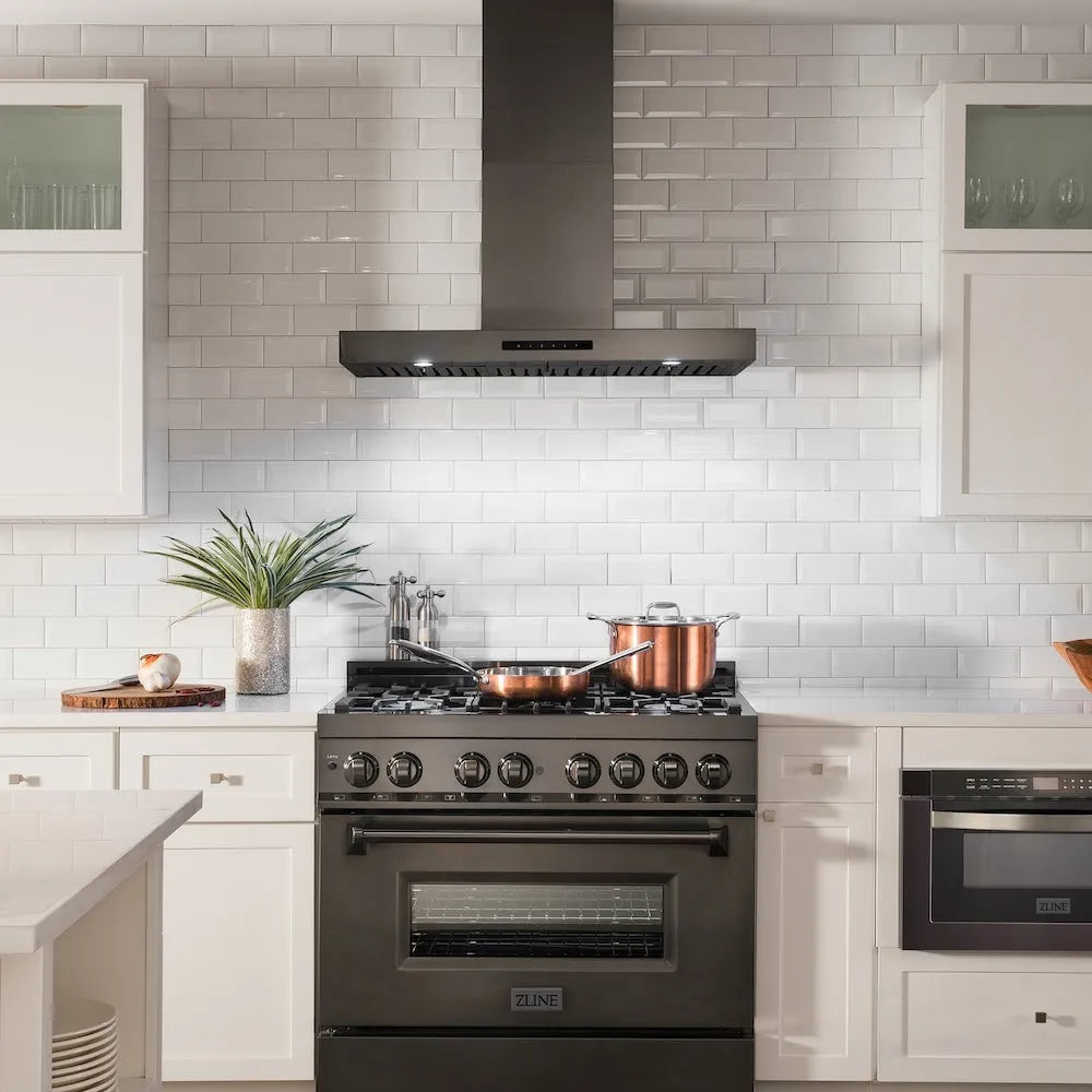ZLINE Convertible Vent 30-inch range hood in black stainless steel BSKEN-30, view 2
