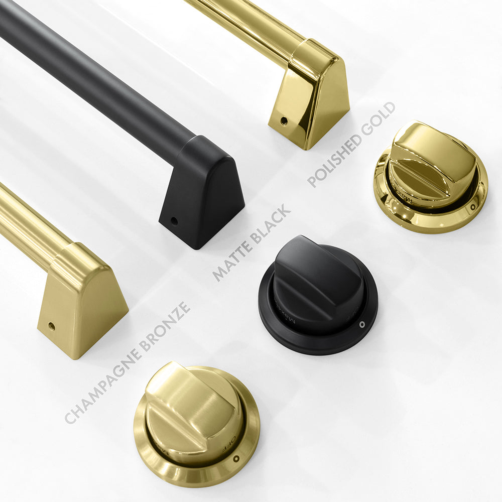 ZLINE Autograph Edition Classic 30-inch rangetop in black stainless steel and champagne bronze accents RTBZ-30-CB, view 7