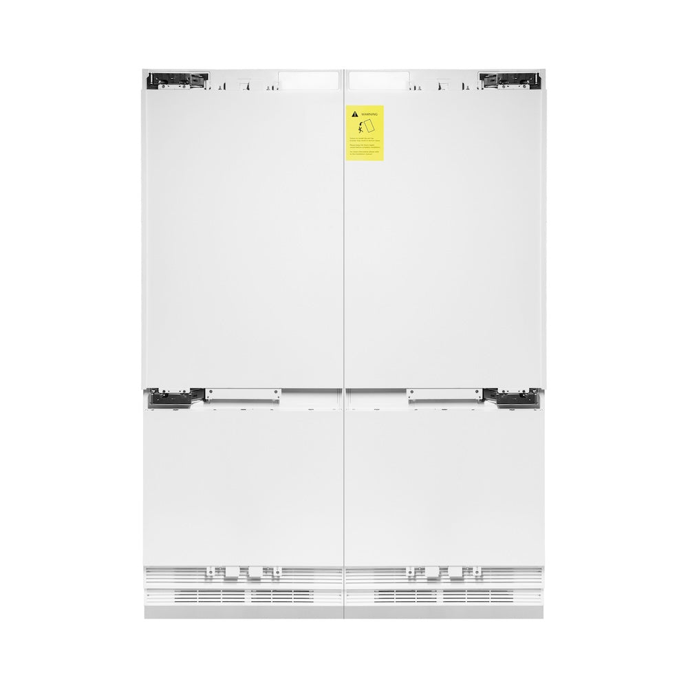 ZLINE Autograph Edition 60-inch refrigerator, panel ready with bright white interior and champagne bronze accents RBIVZ-60-CB, front view