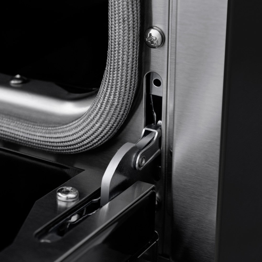 ZLINE Autograph Edition Paramount 36-inch range in black stainless steel and champagne bronze accents SDRBZ-36-CB, detail