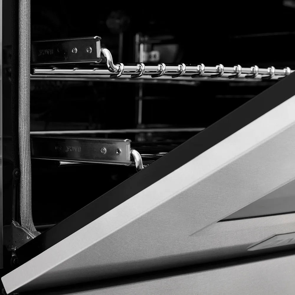 ZLINE Autograph Edition Legacy 48-inch range in satin stainless steel and champagne bronze accents RASZ-SN-48-CB, detail