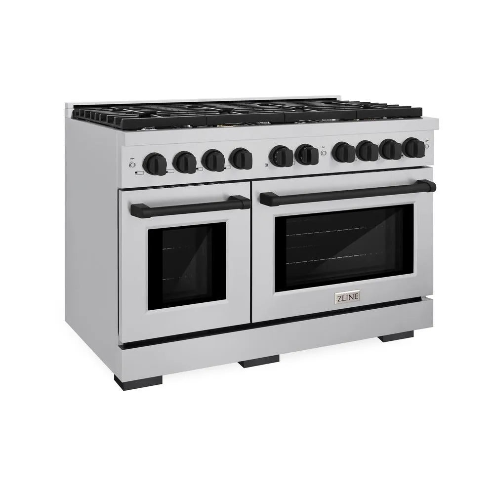 ZLINE Autograph Edition Paramount 48-inch range in stainless steel and matte black accents SDRZ-48-MB