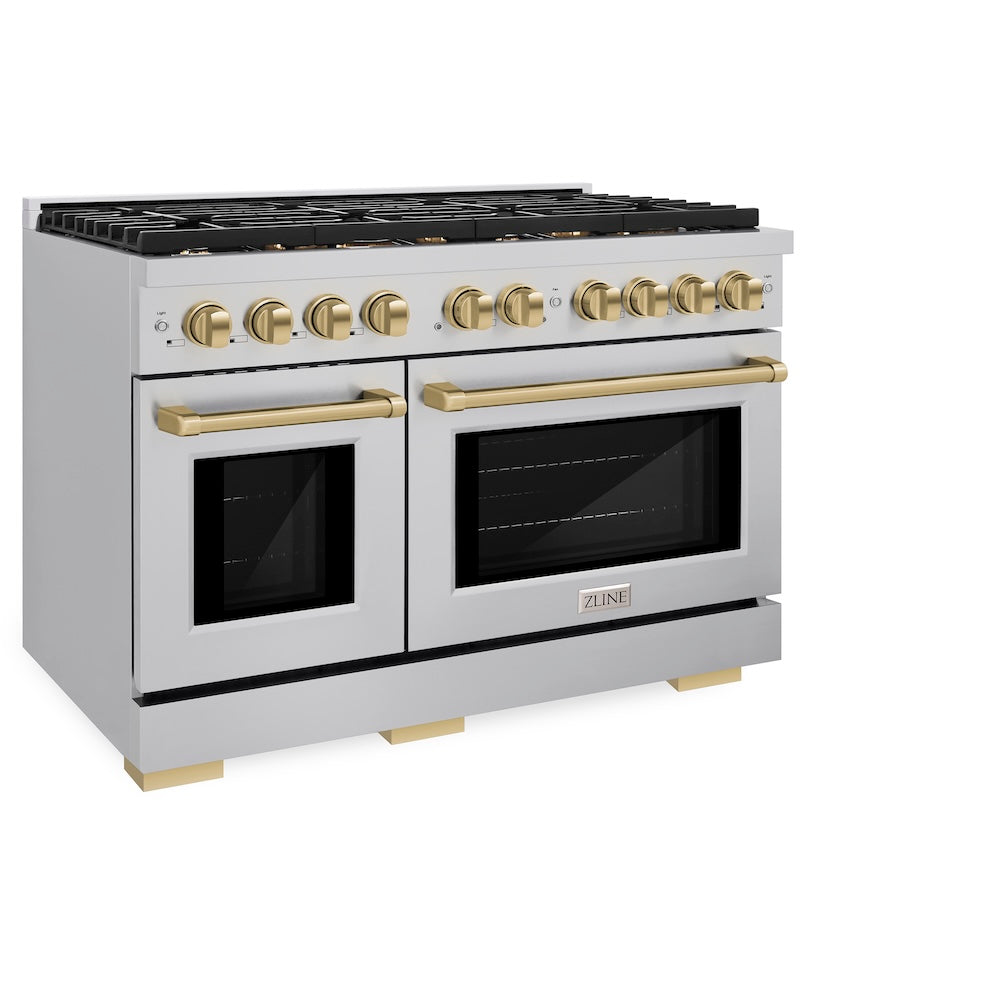 ZLINE Autograph Edition Paramount 48-inch range in stainless steel and champagne bronze accents SGRZ-48-CB, view 5