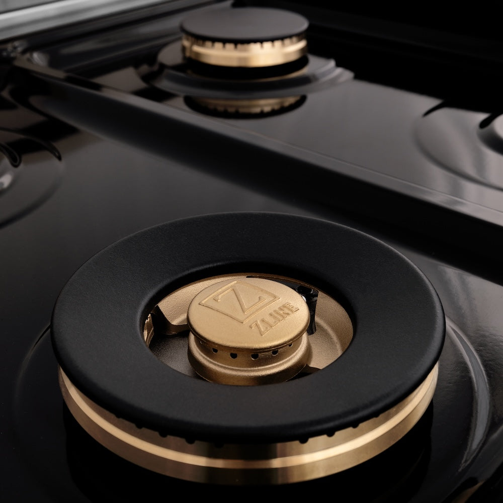 ZLINE Autograph Edition Legacy 48-inch rangetop in stainless steel and champagne bronze accents RTZ-48-CB, from above