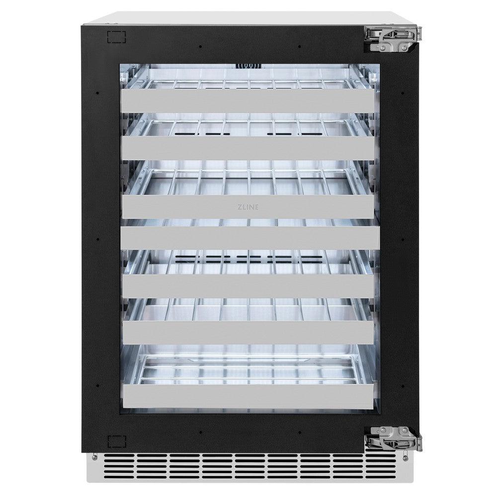 ZLINE Autograph Edition Touchstone 24-inch wine cooler, panel ready and champagne bronze accents RWDPOZ-24-CB, view 5