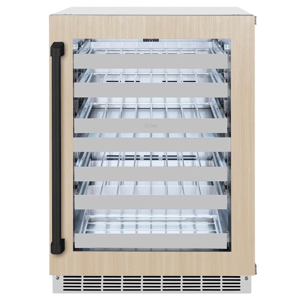 ZLINE Autograph Edition Touchstone 24-inch wine cooler, panel ready and matte black accents RWDPOZ-24-MB, view 7