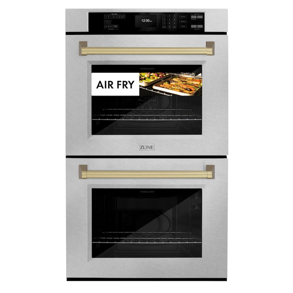 ZLINE Autograph Edition Professional 30-inch wall oven in satin stainless steel and champagne bronze accents WADSZ-30-CB, view 7