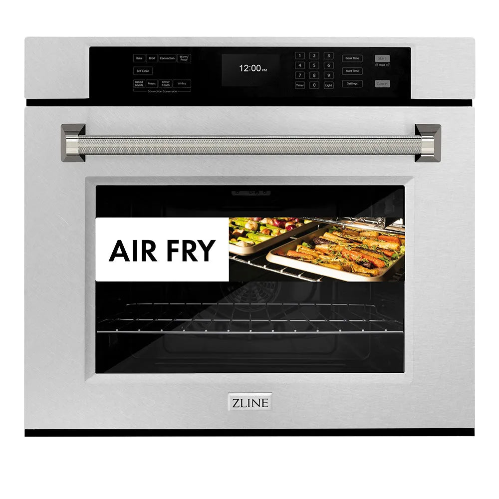 ZLINE Autograph Edition Professional 30-inch wall oven in satin stainless steel and polished nickel accents WASSZ-30-KPN, view 3