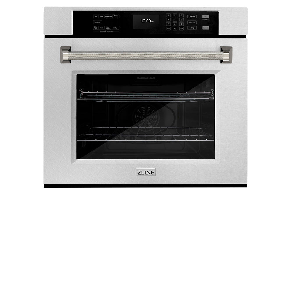ZLINE Autograph Edition Professional 30-inch wall oven in satin stainless steel and polished nickel accents WASSZ-30-KPN, view 4