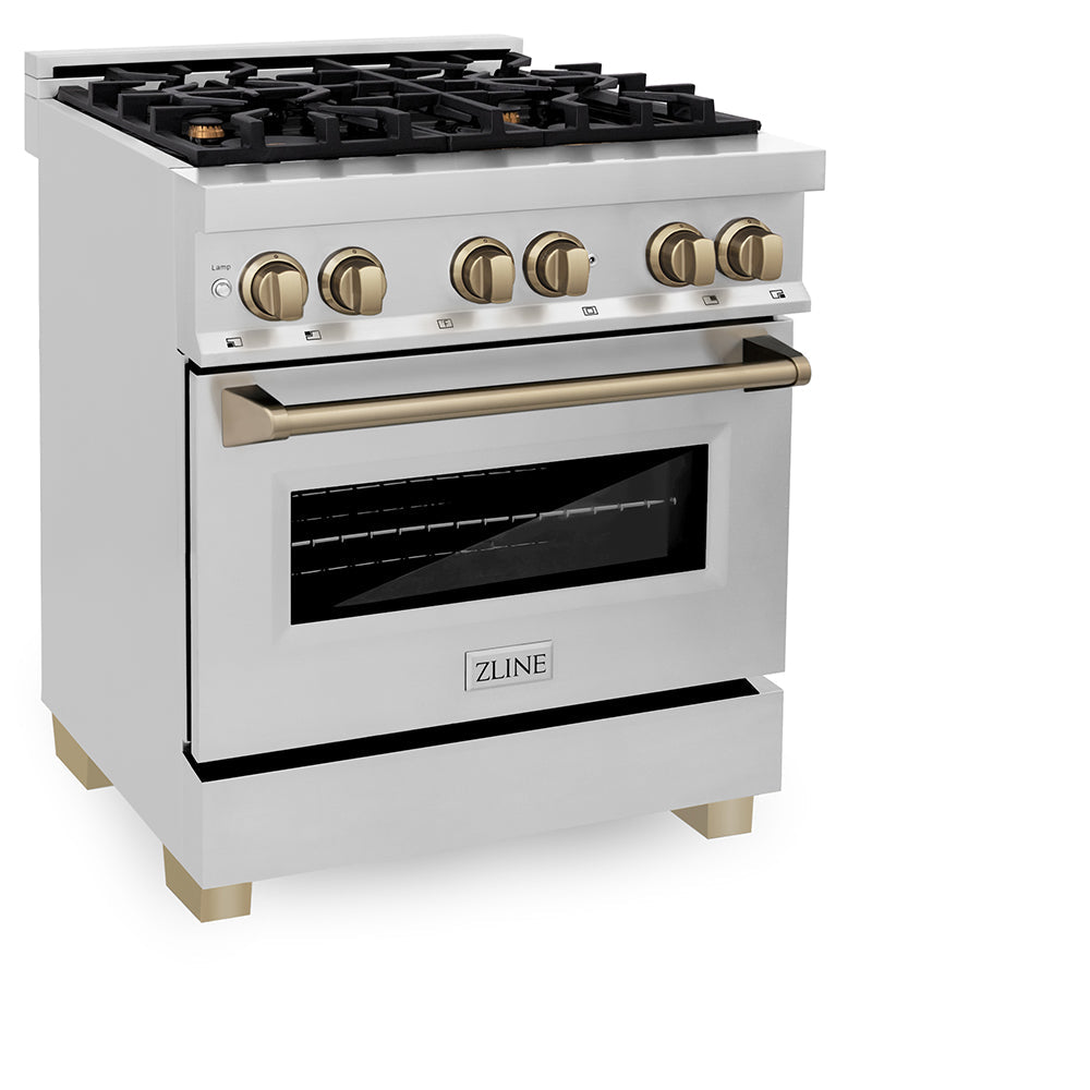 ZLINE Autograph Edition Legacy 30-inch range in stainless steel and champagne bronze accents RAZ-30-CB, view 4