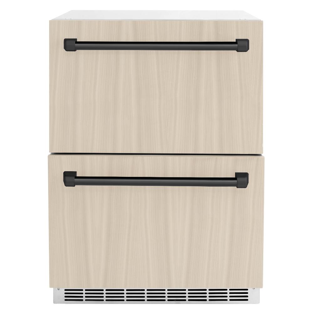 ZLINE Autograph Edition Touchstone 24-inch refrigerator, panel ready and matte black accents RDSPOZ-24-MB, view 5