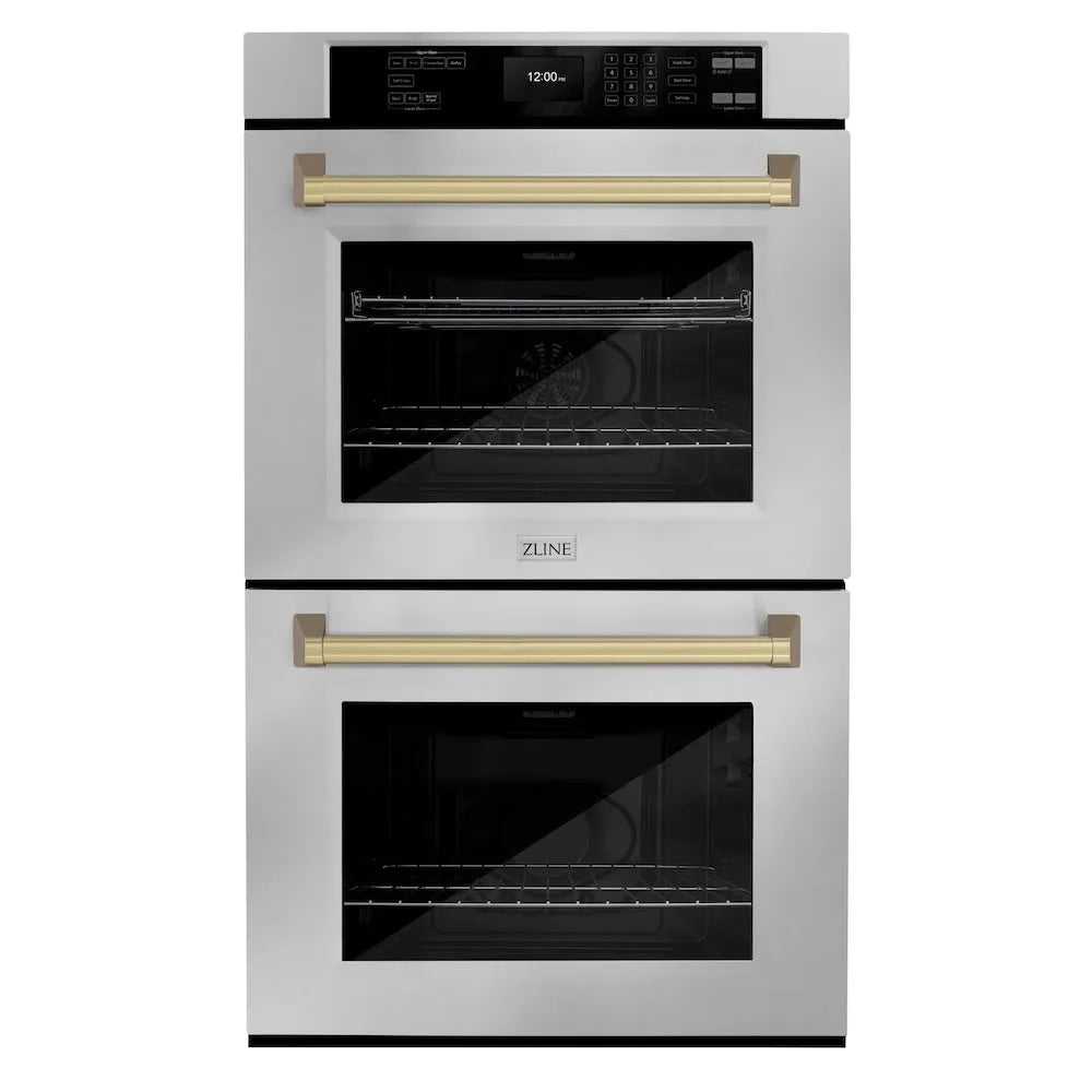 ZLINE Autograph Edition Professional 30-inch wall oven in stainless steel and champagne bronze accents WADZ-30-CB