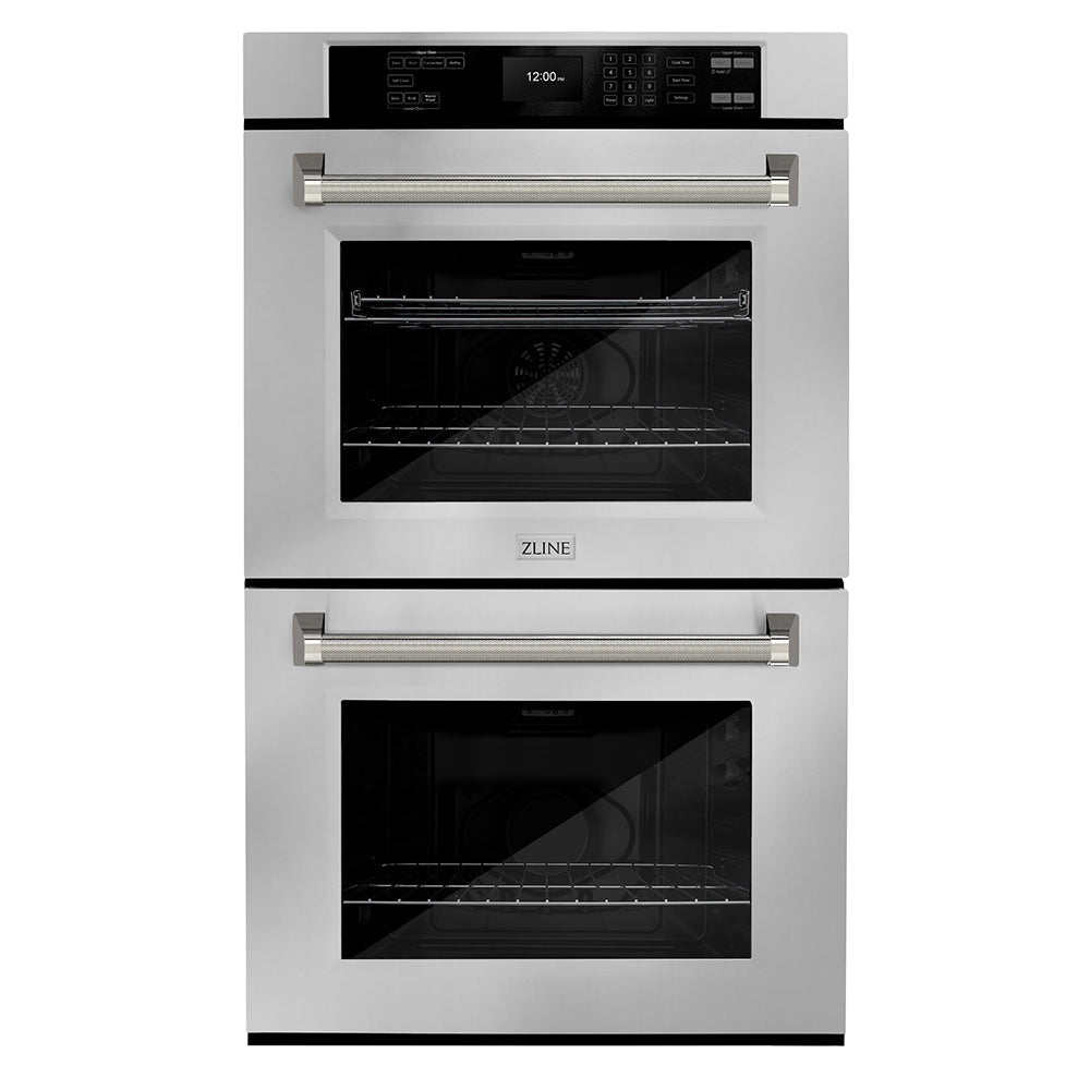 ZLINE Autograph Edition Professional 30-inch wall oven in stainless steel and polished nickel accents WADZ-30-KPN