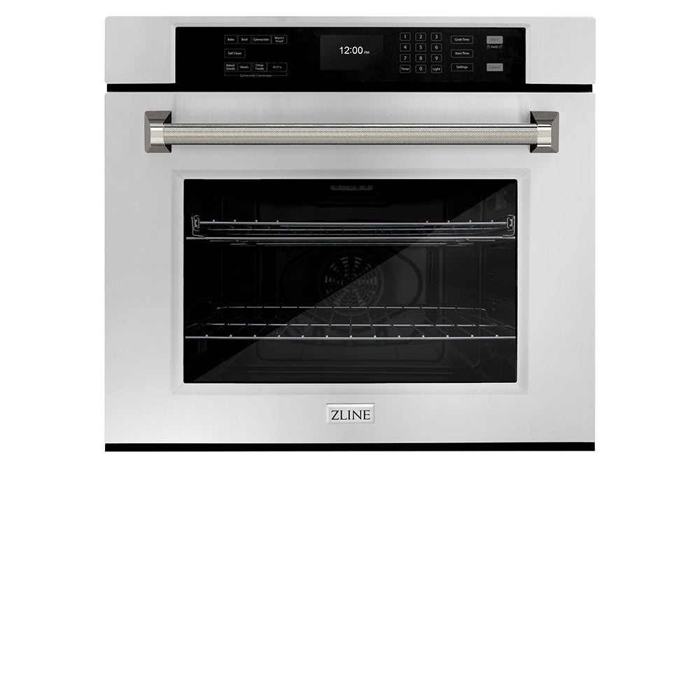 ZLINE Autograph Edition Professional 30-inch wall oven in stainless steel and polished nickel accents WASZ-30-KPN, view 4