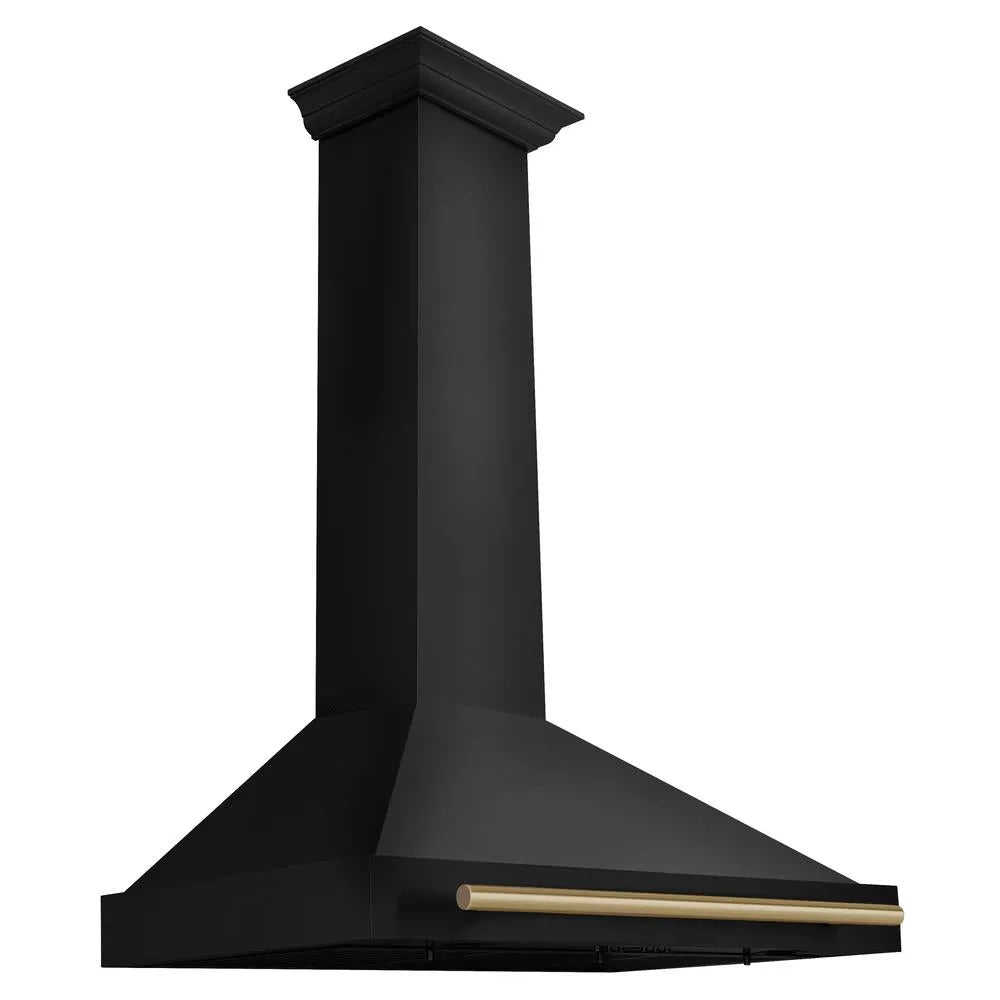 ZLINE Autograph Edition 36-inch range hood in black stainless steel and champagne bronze accents BSKB4Z-36-CB