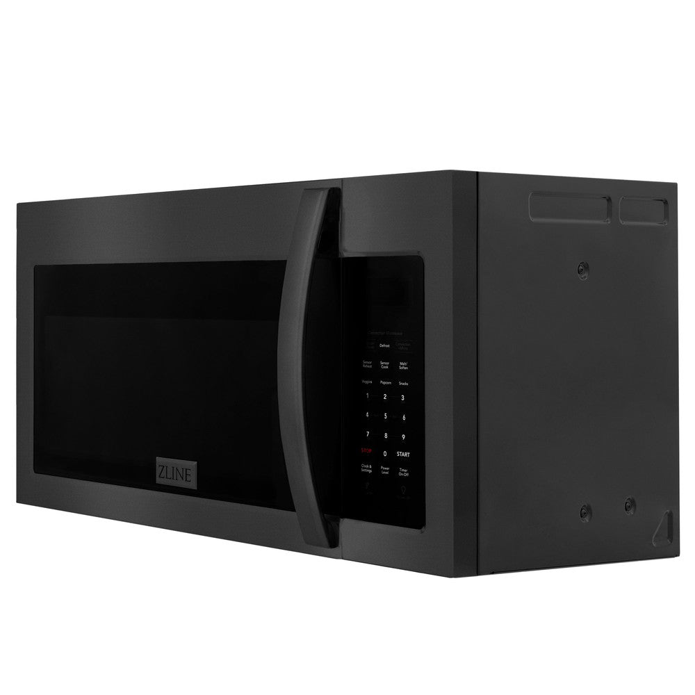 ZLINE 30-inch microwave in black stainless steel MWO-OTR-30-BS, side view