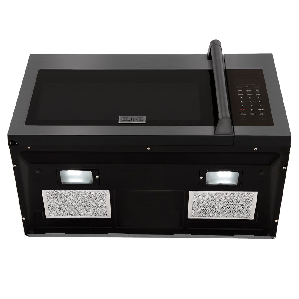 ZLINE 30-inch microwave in black stainless steel MWO-OTR-H-30-BS, front view