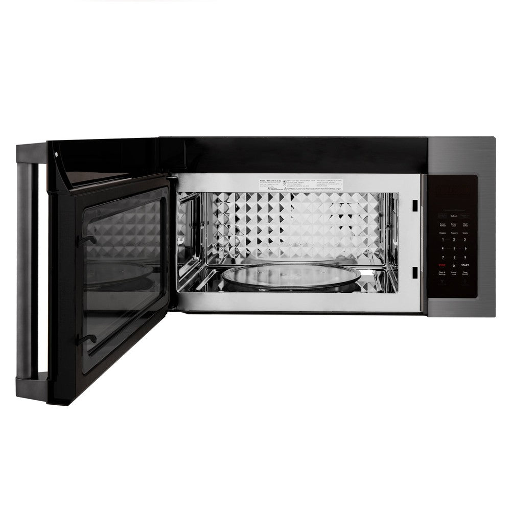 ZLINE 30-inch microwave in black stainless steel MWO-OTR-H-30-BS, front view