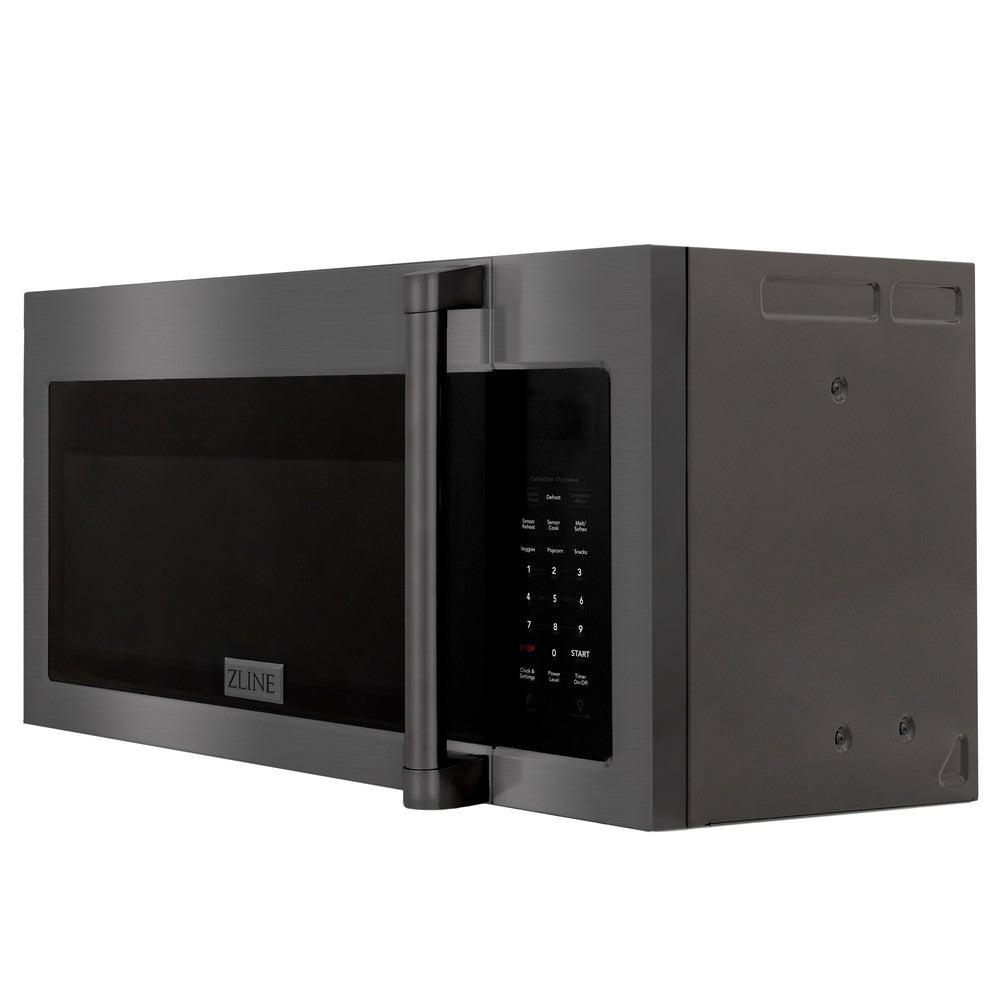 ZLINE 30-inch microwave in black stainless steel MWO-OTR-H-30-BS, side view