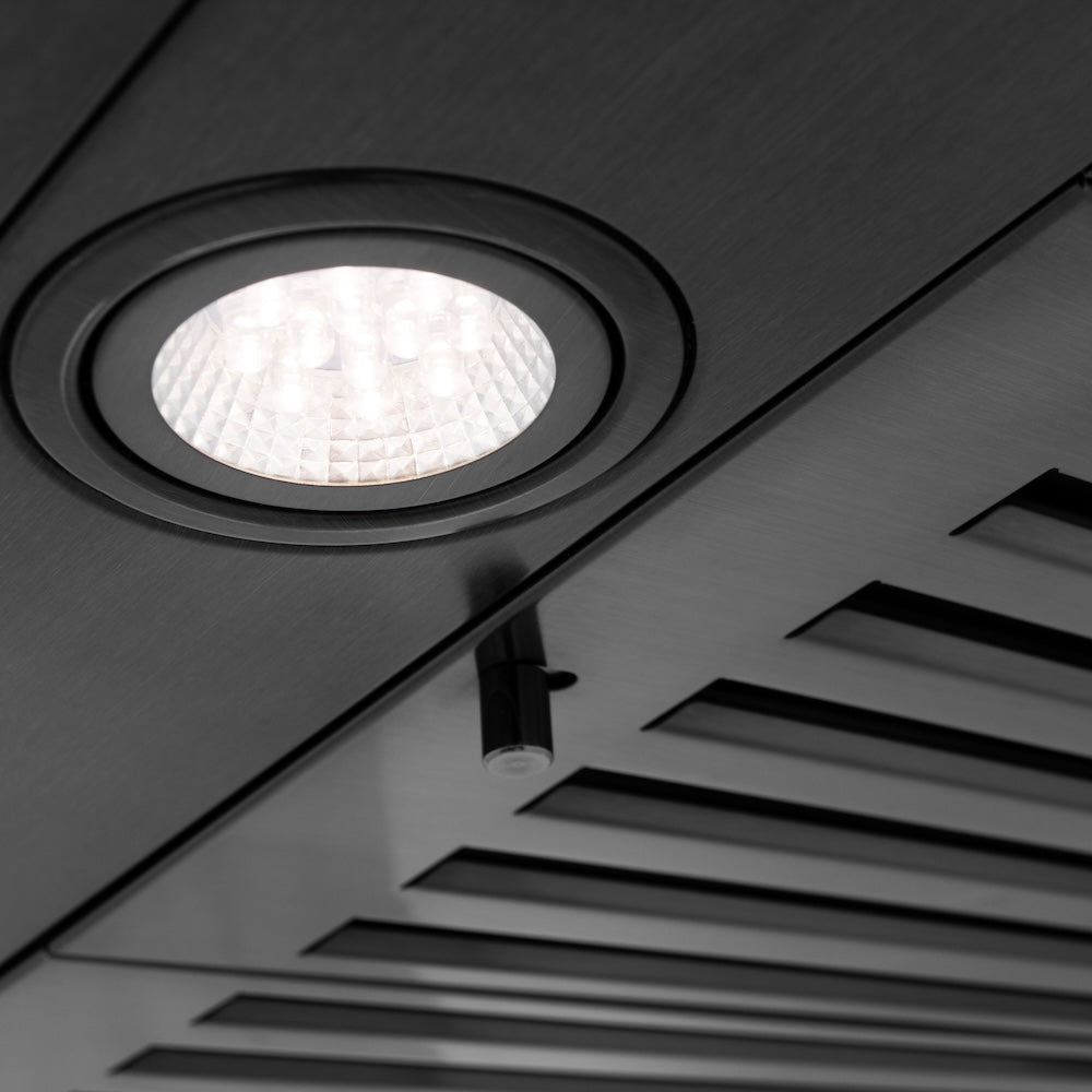 ZLINE Convertible Vent 42-inch range hood in black stainless steel BSKBN-42, detail