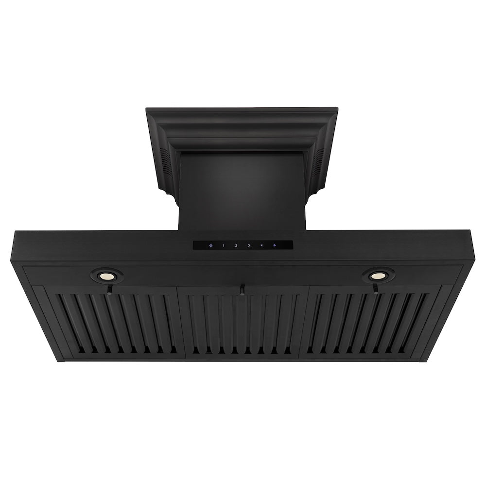 ZLINE CrownSound 36-inch range hood in black stainless steel BSKENCRN-BT-36, front view