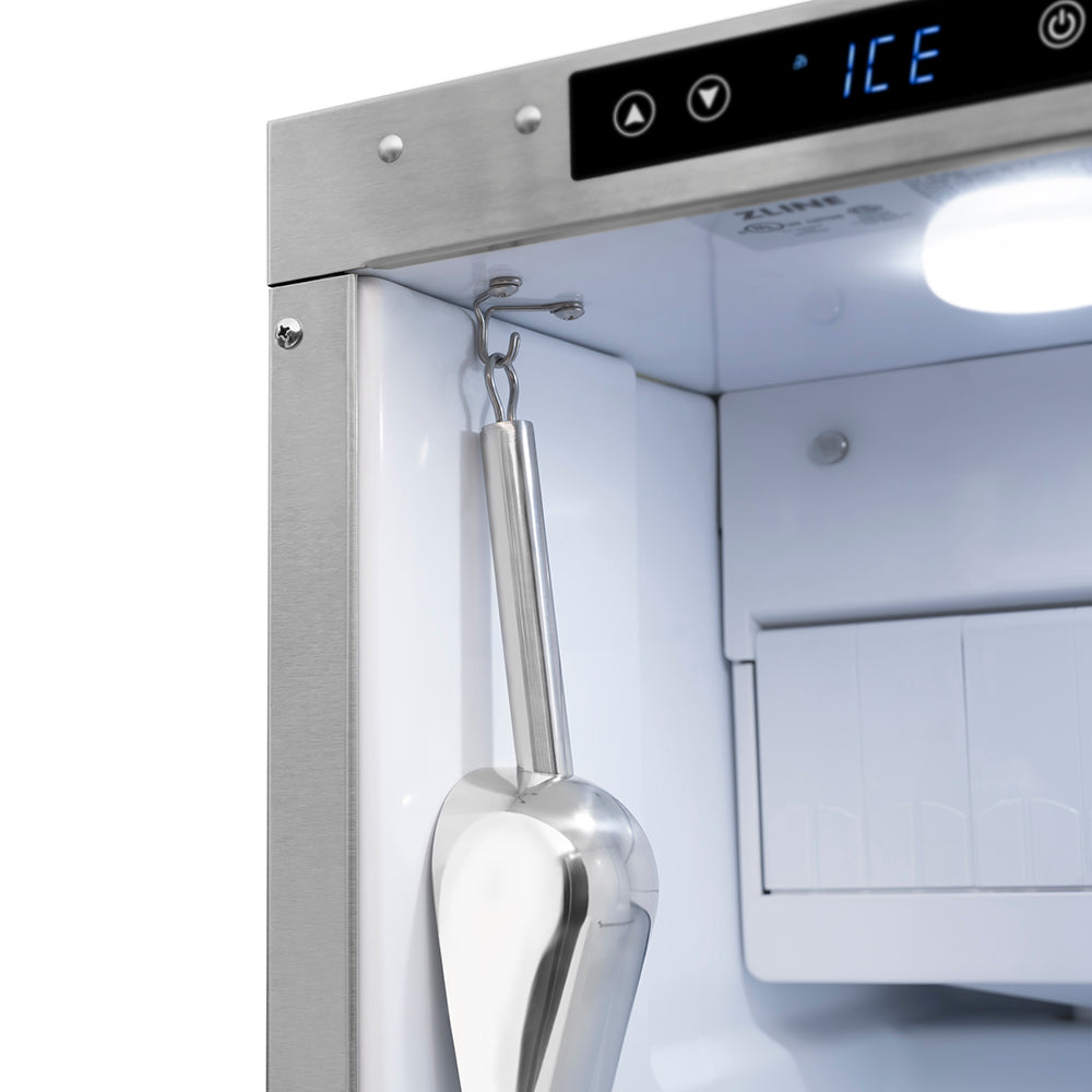 ZLINE Autograph Edition Touchstone 15-inch ice maker in black stainless steel and champagne bronze accents IGMDZ-BS-15-KCB, detail