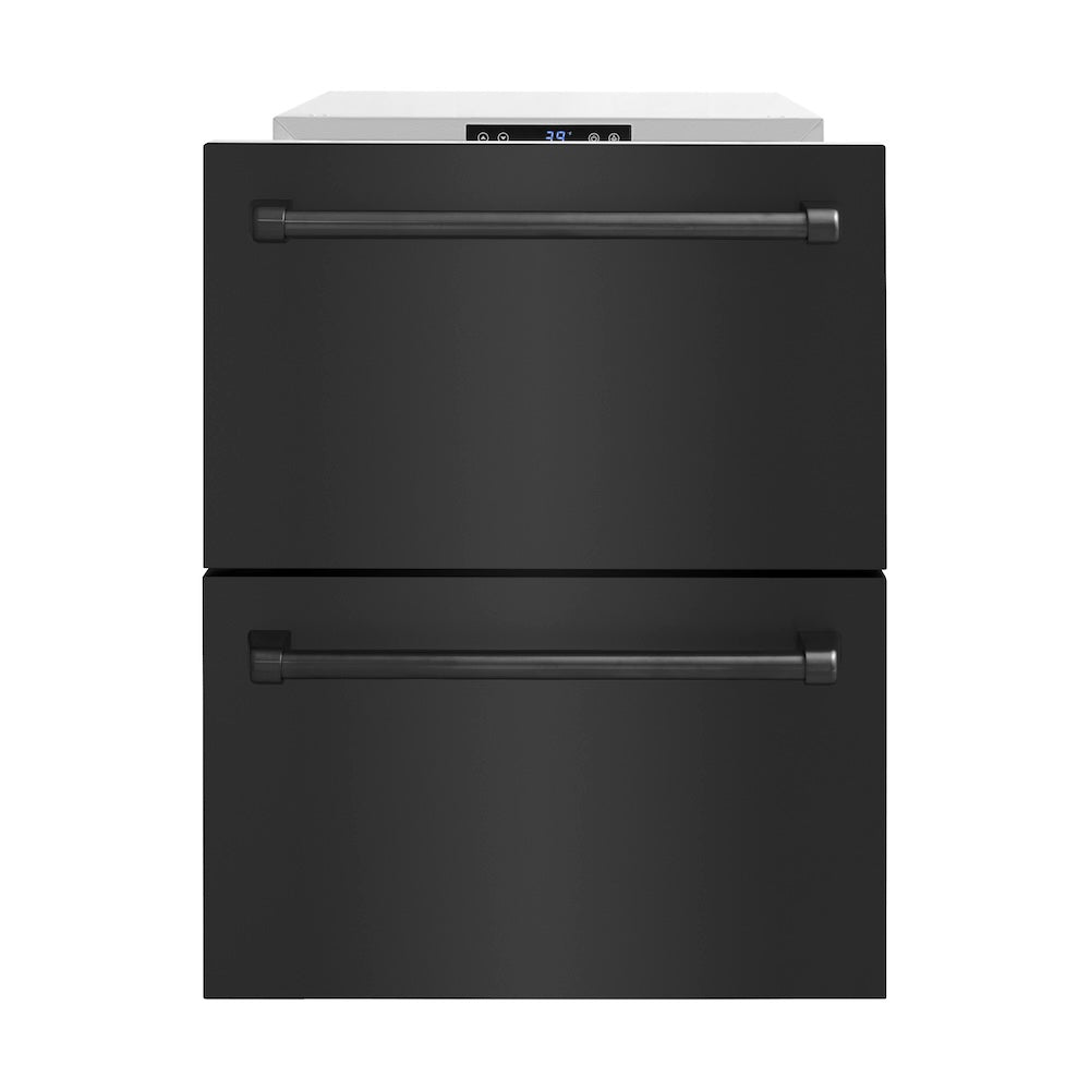 ZLINE Touchstone 24-inch refrigerator in black stainless steel RDSO-BS-24, front view