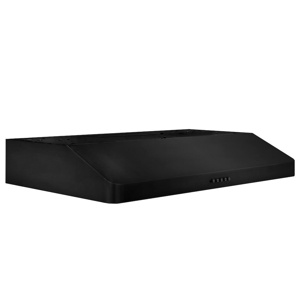 ZLINE 30-inch range hood in black stainless steel BS617-30, side view