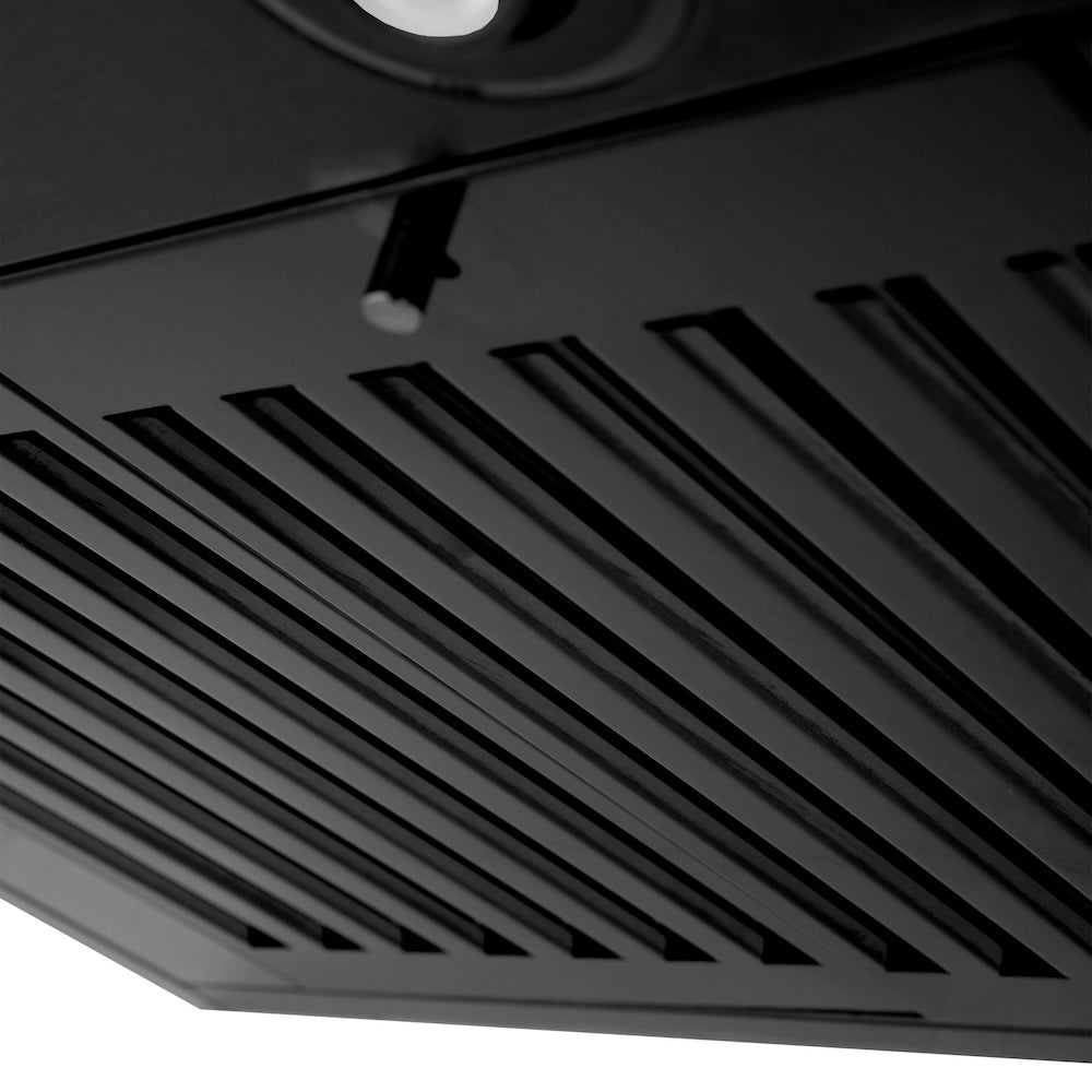 ZLINE Convertible Vent 24-inch range hood in black stainless steel BSKEN-24, detail
