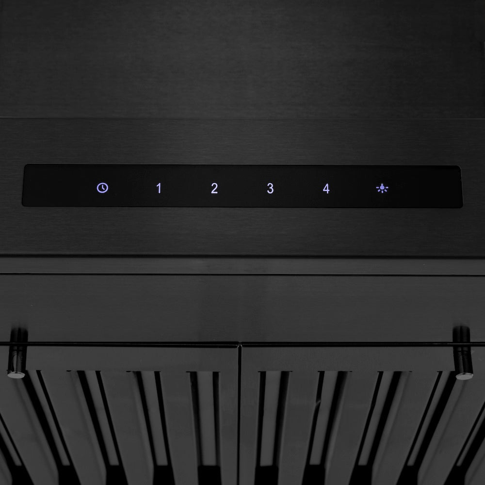 ZLINE Convertible Vent 24-inch range hood in black stainless steel BSKEN-24, detail