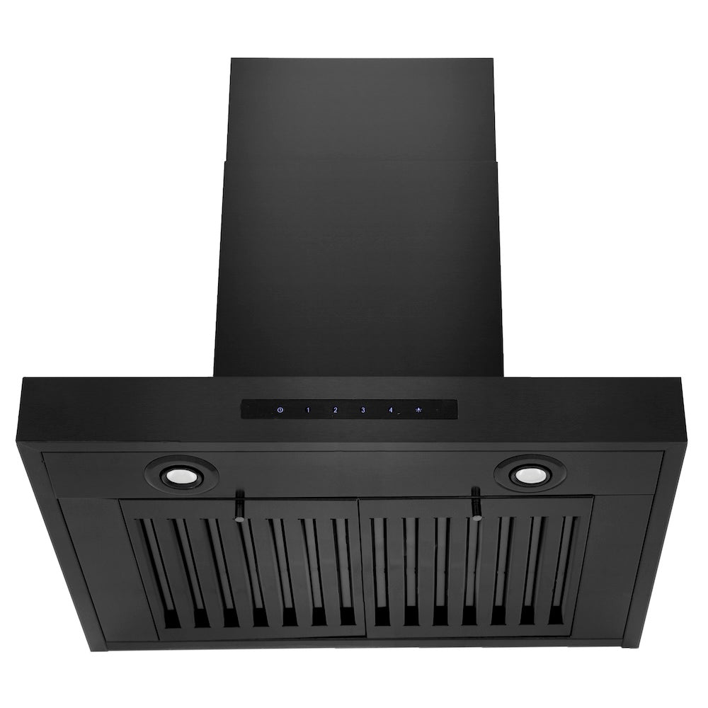 ZLINE Convertible Vent 24-inch range hood in black stainless steel BSKEN-24, front view